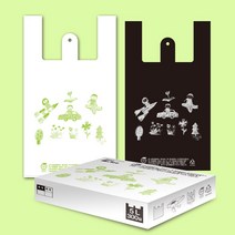 친환경 생분해비닐봉투 자연분해손잡이봉투 썩는비닐 5L/300/매 대용량 사이즈다양 다용도로 사용하기좋음 휴지통 속봉투, 흰색