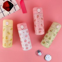 스위트 후르츠 원터치텀블러 어린이집 유치원 물병 350ml, 복숭아