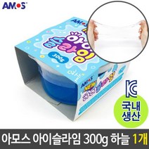 PGM*^몰아모스 아이슬라임 안전한 국산 300g 하늘 1개 액체괴물 클레이 괴놀이 여아선물 공예 장난감^^췤pgm, a^^옵션없슴