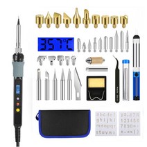 우드 버닝기 60w80w 전기 납땜 인두 키트 나무 굽기 엠보싱 용접 펜 세트 조정 가능한 온도 조각 pyrography 도구, 협력사, 80w 조각 세트 d, 우리를