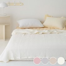 [올리비아데코] 부드러운 멜로우 코튼 모달 와플 피그워싱 홑이불(Q)