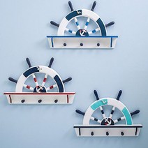 (주)가온누리코리아 시원한 지중해 바닷가 스타일 인테리어 조타기 후크걸이 벽장식 소품, 조타기 후크걸이 1블루