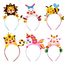 연아트 부직포 동물 왕관 5인용 만들기 재료 어린이 유아 펠트 엄마표미술놀이, 5개, B_04_머리띠_사자