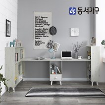 동서가구 네오 공부방 학생 서재용 1인 2인 책장 서랍장 책상세트 택1 오레오 시리즈 NEO169, 6_2인용 고급형, 화이트