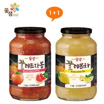 (1+) 자몽차 레몬차 꽃샘 꿀자몽차 & 꿀레몬차 1kg 따뜻한 겨울 건강 차, 단품