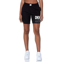 DKNY 여성용 스포츠 액티브 포켓 로고 반바지 블랙.