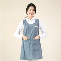 이솔홈 알로하 원피스 앞치마, 블루