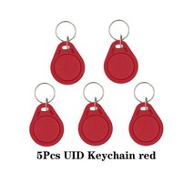 RFID 액세스 제어 복제 배지 NFC 스마트 칩 0 블록 재기록 복사 키 Fob 13 56MHZ 1K S50 복사기 태그 5 10 피스, 5PCS-UIDK-Red
