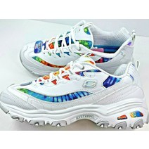 스케쳐스 딜라이트 여성 Skechers DLites Summer Fiesta WHITE Multi /Air Cooled Memory Foam Reg $85