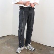 인디언 절개 일자핏 블랙진