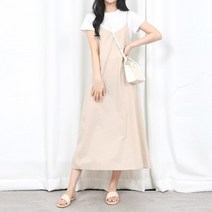 해피니스 그저그녀 W0271 린넨 끈 롱 원피스