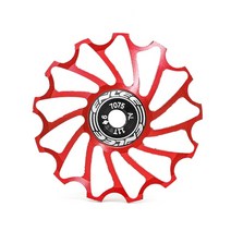 빅풀리 mtb 키트 로드사이클 뒷드레일러 세라믹 스피드 베어링 도로 자전거 세라믹 풀리 알루미늄 합금 뒷 변속기 11 13 가이드 사이클링 베어링 휠 사이클링 액세서리, 빨간색, 11톤