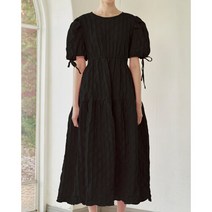 르니앤맥코이 [르니앤맥코이]클레멘타인 퍼프 소매 엠보싱 반팔 원피스(MK08OP715)