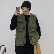 남자 20대 학생 아메카지룩 캐주얼 포켓 조끼 스트릿 스타일리쉬 개강룩 스트릿패션 낚시조끼 30대