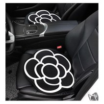 블랙 까멜리아 꽃 플라워 차량용 지정 방석 앞 뒤 좌석 자동차 악세사리 꾸미기 시원한 여름 쿨 방석, 1개, 동백 앞줄 리넨 방석