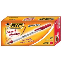 wl2913 BIC 라운드스틱볼펜 1.0mm/MED/적/12개입 오피스용품/회사용품/회사비품/사무실비품/필기도구/학생볼펜/매직/마카/형광팬/사인펜