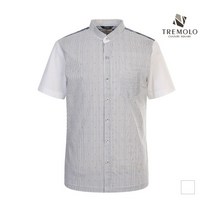 인디안 TREMOLO 남성 스트라이프 배색디자인 반소매 셔츠_TRNASUM3382
