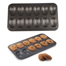 마들렌틀 휘낭시에 까눌레 마들렌 타르트 틀 12cup nonstick 팬 쉘 모양의 미니 케이크 베이킹 몰드 비스킷 초콜릿 쿠키 패스트리 베이크웨어 트레이 탄소강 몰드, 1개