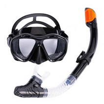 스노쿨링 스킨스쿠버편리한 김서림 방지 눈 보호 고글 1 세트 다이빙 수영 쉬운 호흡 튜브 수중 공급, 07  Red Black