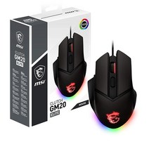 MSI CLUTCHGM20 Elite Gaming USB RGB 6400 DPI 데스크탑 노트북 게이밍 등급 광학 마우스 (클러치 GM20 Elite), Clutch GM20 Elite