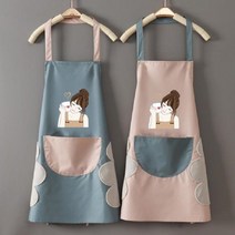 카페 주방 신혼 손 닦는 예쁜 주방 앞치마, 토끼 블루