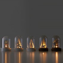 북유럽 우드 유리돔 조명, 사슴(wood)