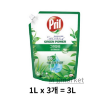 프릴 그린파워 알로에 베라 주방세제, 3L, 8개