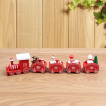 리아케이알 크리스마스 원목 장식 인테리어 미니어쳐 탁상 소품, 09_원목 칙칙폭폭기차_24cm/1217688