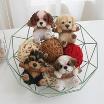 애견 카페 장식 메달려 그네타는 강아지 안방 모형 작은소품 침실 피규어, 슈나우져