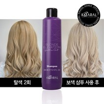 카랄 옐로우아웃 이탈리아 직수입 탈색 헤어 애쉬 컬러관리 약산성 노옐로우 보색샴푸, 1개, 300ml