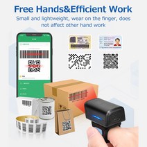 택배스캐너 웨어러블 링 타입 바코드 스캐너 USB 유선 2.4G BT 3 가지 모드 연결 지원 1 차원 QR, 한개옵션0