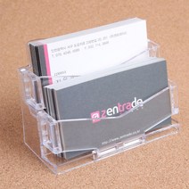 명함꽂이 2단 케이스 파랑 투명 검정 색상 POP 꽂이판 상품전시-72394EA