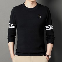 2022 봄과 가을 새로운 남성 크루 넥 스웨터 패션 레저 자카드 니트 백킹 셔츠