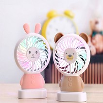 IKC958485모찌모찌 캐릭터 핸드 휴대용선풍기 LED, 블루(곰)