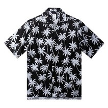 더셔츠하우스 프리미엄 하와이안셔츠 D하와이안 야자수 블랙스카이