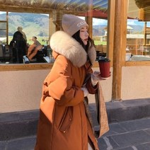 오버핏 후드 퍼 다운 패딩 재킷 438