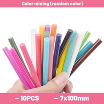 1108_쿠팡_글루건 (접착총)투명 컬러풀 핫 멜트 접착제 스틱 7x100mm 빈티지 씰링 왁스 봉투 초대장 스탬, 01 Mix Colors