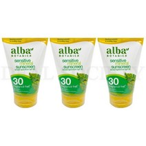 선크림 3개들이 - 알바 보타니카 미네랄 선크림 SPF 30 무향료 4 fl oz