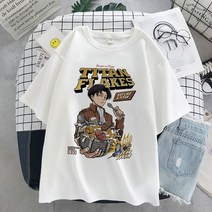 옴니뷰 Anime T-shirt men Graphic Cartoon Titan Attack Shingeki No Kyojin 티셔츠 하라주쿠 오버사이즈, 07 S9203-White_06 XXL