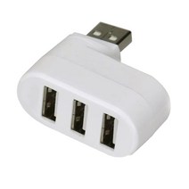Air 노트북 화이트용 3 포트 USB 2.0 하이 허브 어댑터 회전, 55x30x19mm, 아크릴로 니트릴 부타디엔 스티렌 플라스틱, 화이트