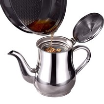스텐레스 거름망 오일포트 기름정제기 기름찌꺼기 보관용기, 48oz