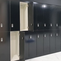 락카장 개인 락커 2단 목재 미용실 피부관리실 백화점 다이얼키, 블랙+전자키
