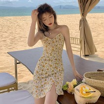 비치 스커트 롱 스커트 해변 휴가 산냐 버블 슬리브 티 브레이크 그린 플로럴 레이스 업 짧은 소매 드레스 어린이 여름