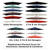 2m 25m 27m 3m 3x2m 교체용 패브릭 정원 파라솔 캐노피 커버 6 또는 8, black+2.7M 8 arm