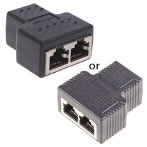 RJ45 스플리터 커넥터 어댑터 1 ~ 2 가지 방법 이더넷 스플리터 커플러 플러그 재생, 검은색