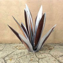 용설란 잎 DIY 금속 예술 식물 동상 선물 정원 마당 잔디 홈 장식, 05 silver 35cm