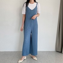 퍼니걸스 6204 끈 뷔스티에 플리츠 주름 여성 점프슈트 여성의류