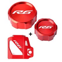 엔진 오일 커버 마스터 실린더 캡 브레이크 오일캡 리저버 오토바이 앞 뒤 유체 저수지 가드 프로텍터 야마하 R6 YZF YZFR6 YZF-R6 2010-2022 2021, Red Combo