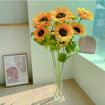[왓위셀] 대형 해바라기 조화 인테리어 소품 꽃장식, 01. 3송이 긴 해바라기