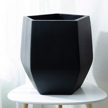 인테리어 대형화분 5각형 머드 플랜트박스 토분 인테리어 옥상 야외 화분, 35x40CM(직경x높이) 시멘트, 검은색